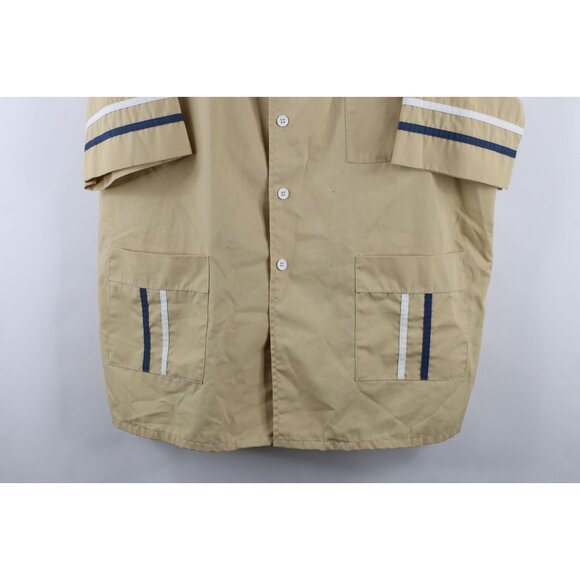 Vtg 70s Streetwear Mens XL Distressed Striped Collared Beach Button Shirt USA - Picture 3 of 13